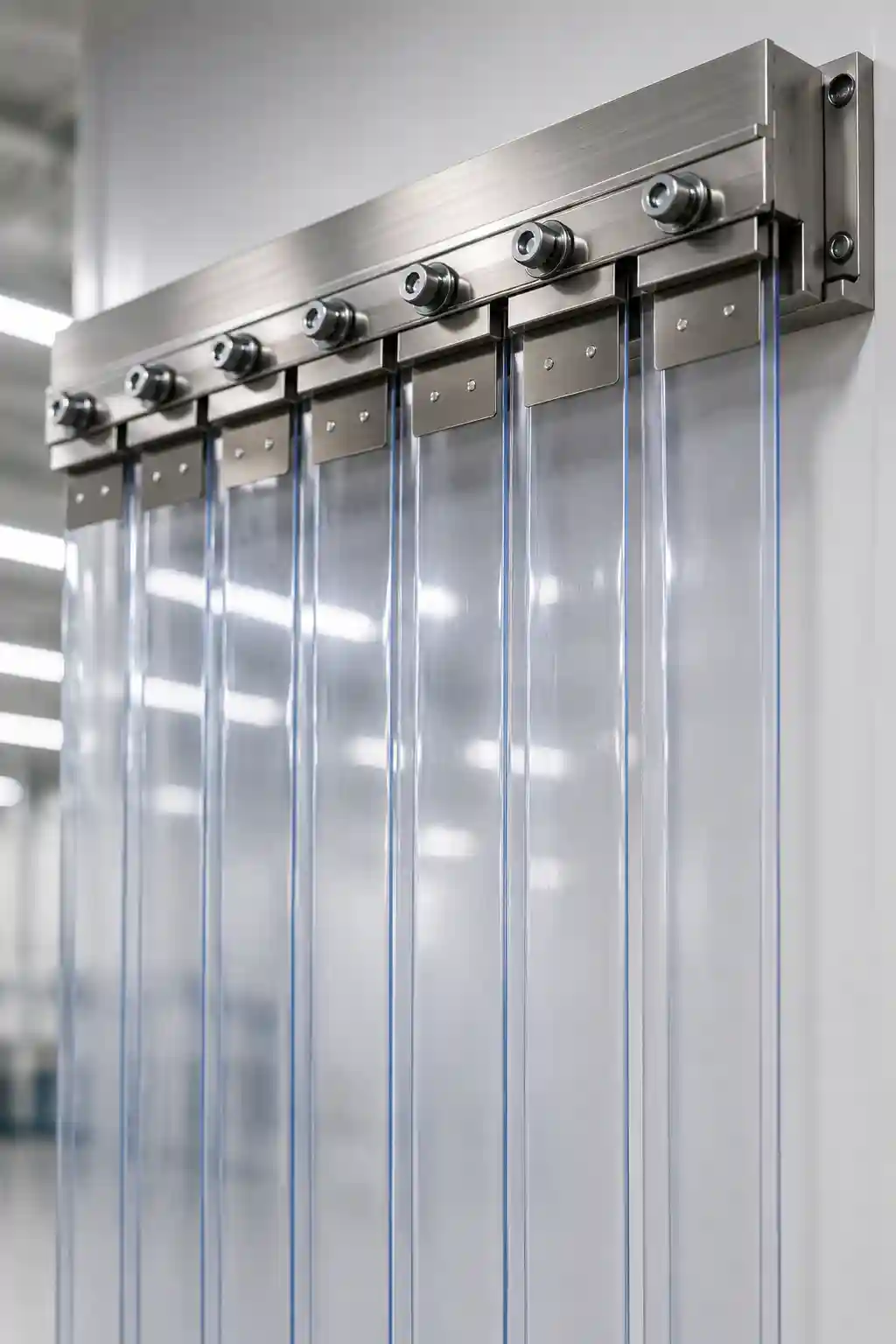 Engineered fixing brackets for PVC strip curtains