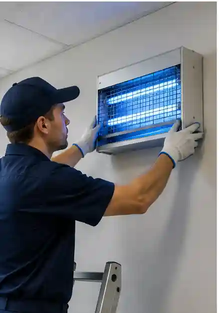 Installation support for insectocutor machines