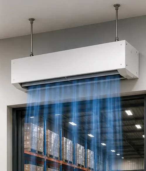 Non-recirculating air curtain model